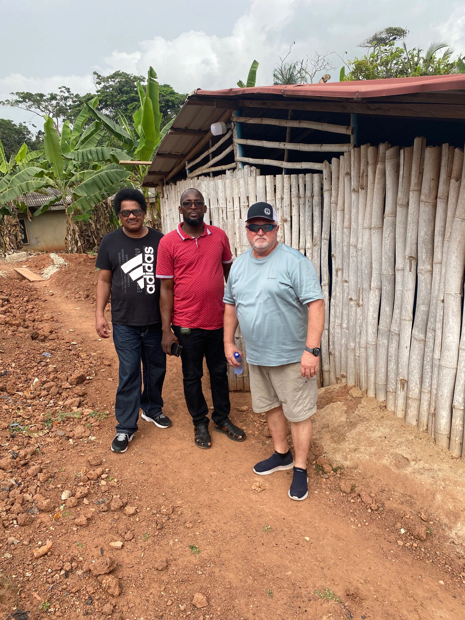 Mike with local pastors at a building site in Ghana